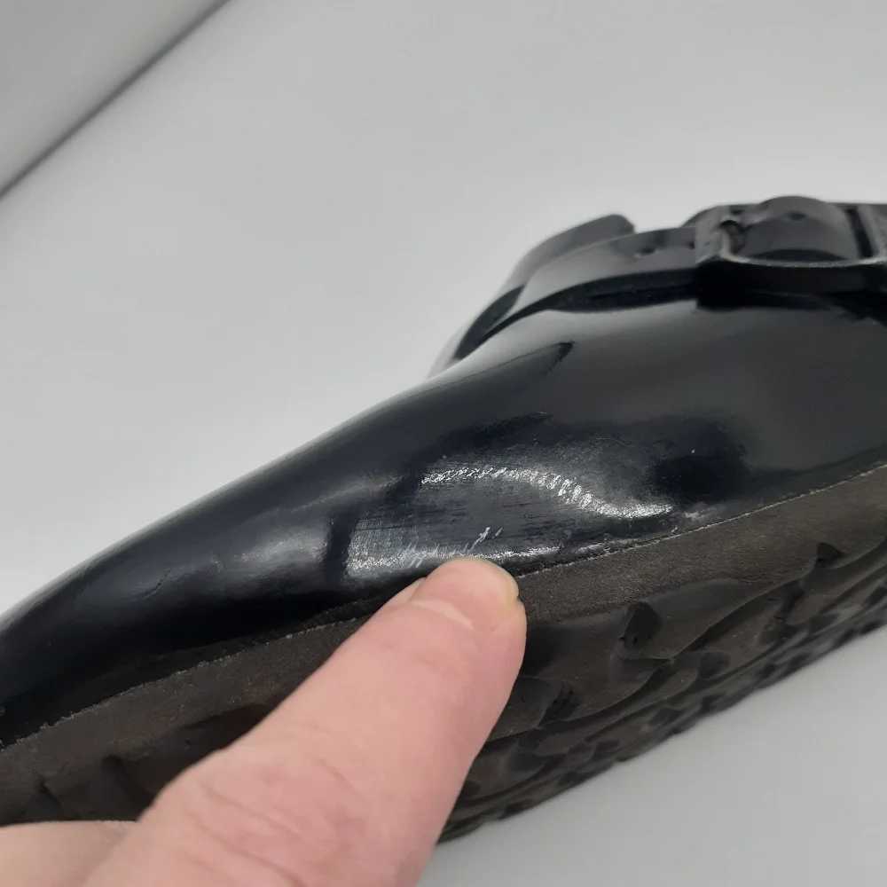 SOLD ON EBAY Birkenstock Boston Mules Patent Leather Sz 39 (8-8.5) Narrow - Picture 5 of 13